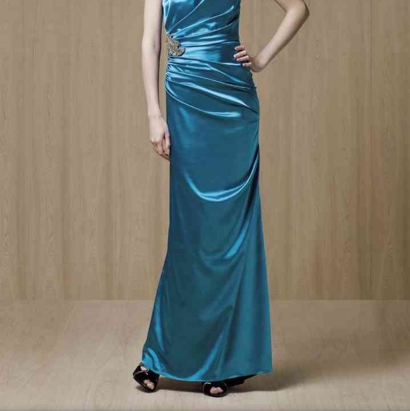 Seagreen Designer Dress sz 6-10 - Picture 2 of 4